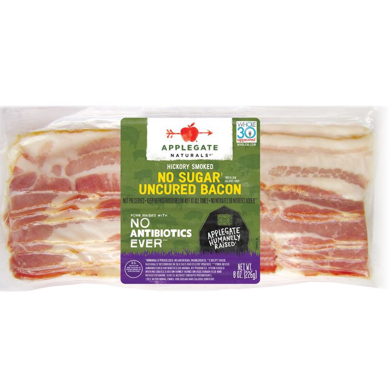 slide 1 of 4, Applegate Farms Applegate Natural No Sugar Uncured Bacon - 8oz, 8 oz