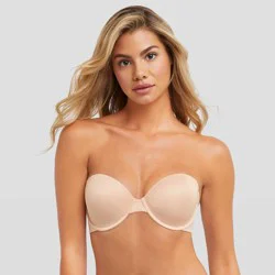 Maidenform Self Expressions Women's Side Smoothing Strapless Bra SE6900 - Beige 36D: Convertible, Lightly Lined, Underwire