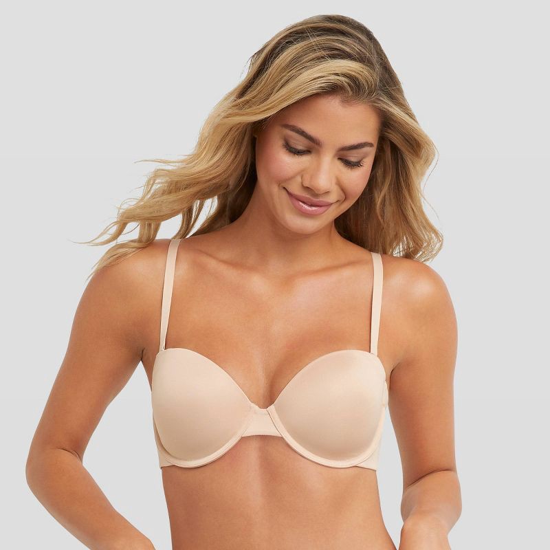 slide 4 of 8, Maidenform Self Expressions Women's Side Smoothing Strapless Bra SE6900 - Beige 34B: Convertible, Lightly Lined, 1 ct