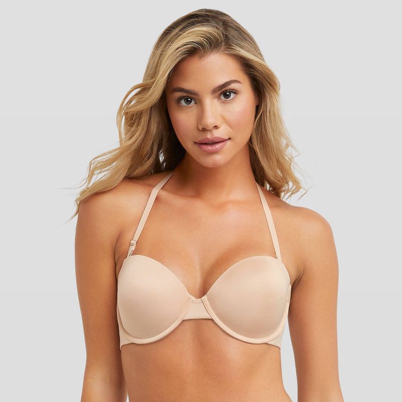 slide 3 of 8, Maidenform Self Expressions Women's Side Smoothing Strapless Bra SE6900 - Beige 38DD: Convertible, Lightly Lined, Underwire, 1 ct