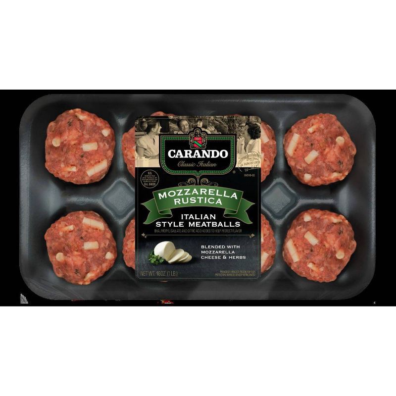 slide 1 of 3, Carando Mozzarella Rustica Meatball - 16oz/8ct, 8 ct; 16 oz