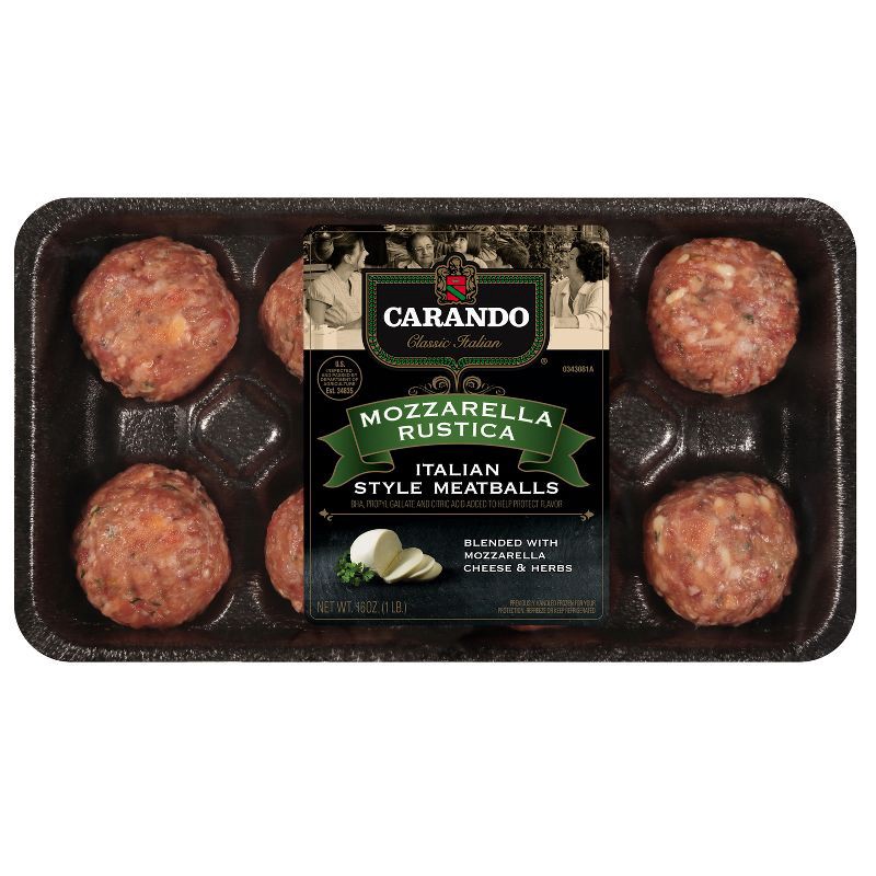 slide 1 of 8, Carando Mozzarella Rustica Meatball - 16oz/8ct, 8 ct; 16 oz