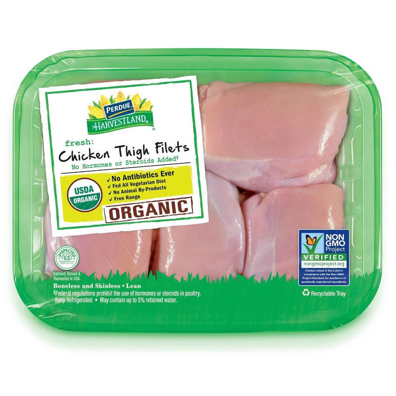 slide 1 of 4, Perdue Harvestland Organic Boneless Skinless Chicken Thighs 2 lbs, per lb