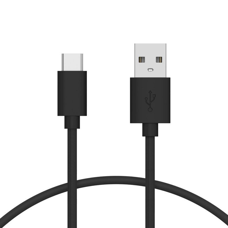 slide 3 of 8, Just Wireless 4' TPU Type-C to USB-A Cable - Black, 1 ct