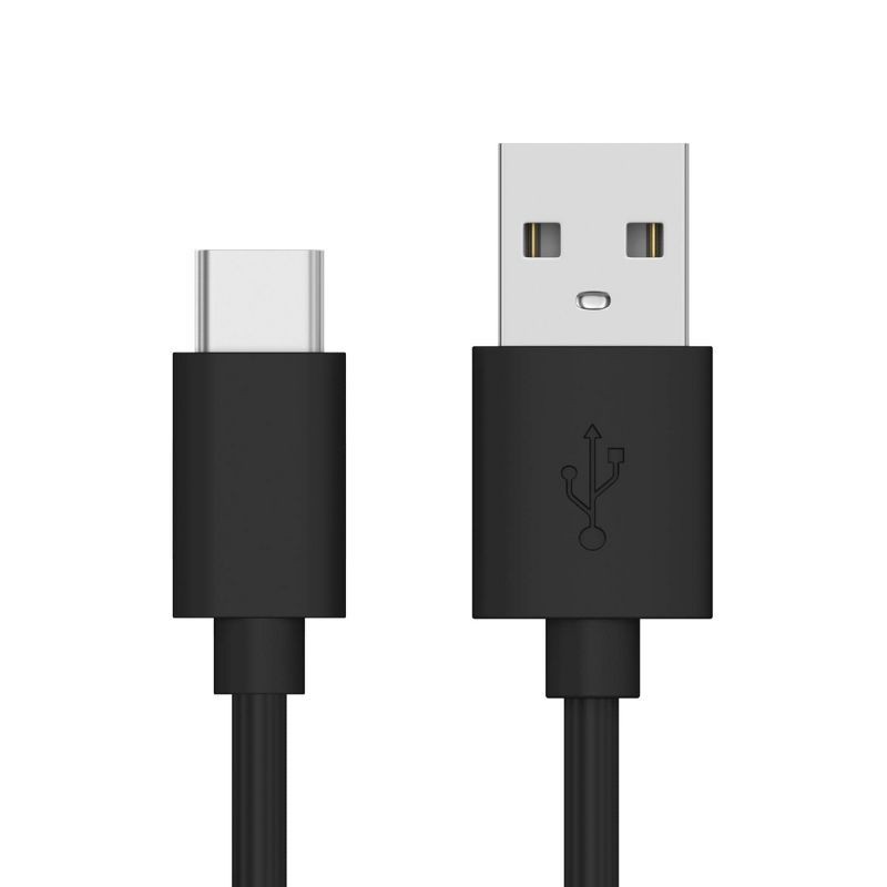slide 1 of 8, Just Wireless 4' TPU Type-C to USB-A Cable - Black, 1 ct