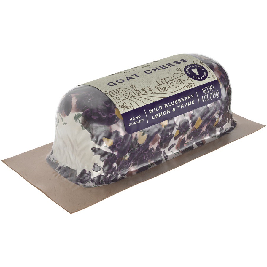 slide 5 of 8, Vermont Creamery Blueberry, Lemon & Thyme Goat Cheese Log, 4 oz, 4 oz