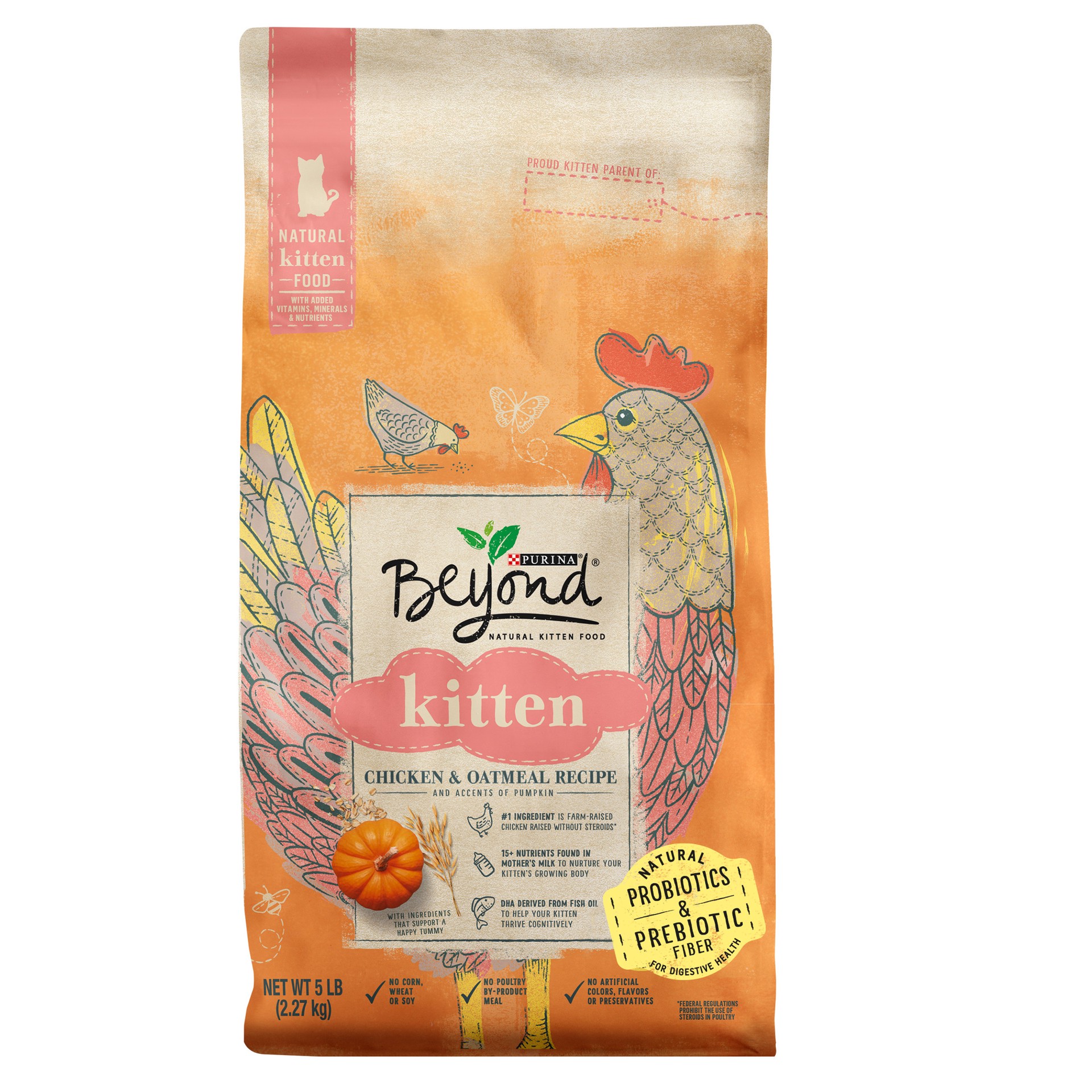 slide 1 of 9, Beyond Purina Beyond High Protein, Natural Kitten Food, Kitten Chicken & Oatmeal Recipe, 5 lb