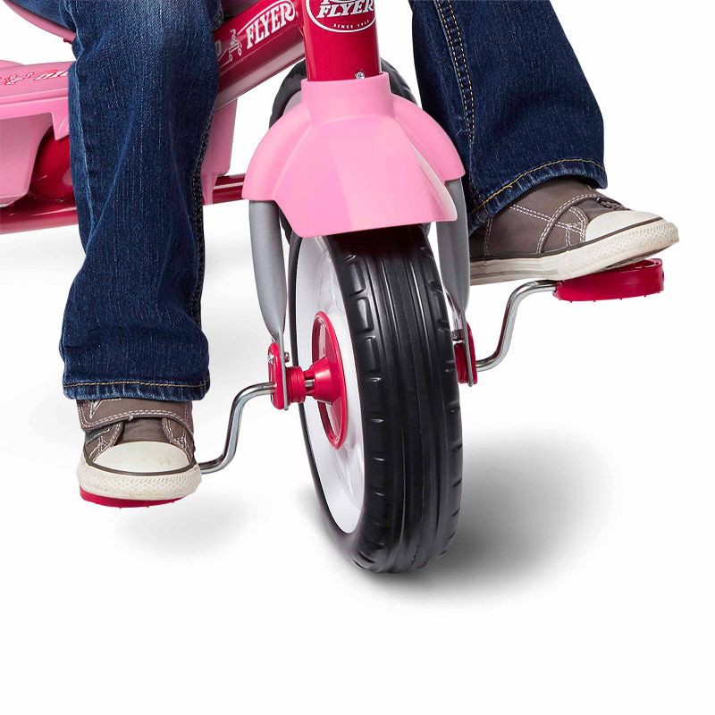 slide 12 of 25, Radio Flyer 4-in-1 Stroll 'N Trike - Pink: Steel Frame, Adjustable Seat, EVA Tires, 1 ct