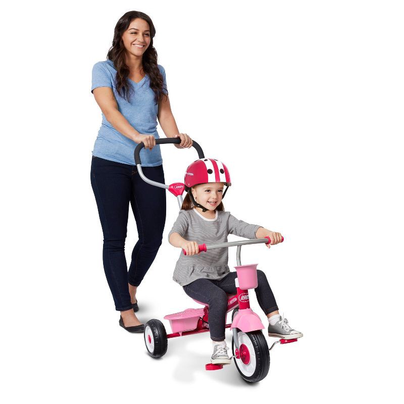 slide 18 of 25, Radio Flyer 4-in-1 Stroll 'N Trike - Pink: Steel Frame, Adjustable Seat, EVA Tires, 1 ct