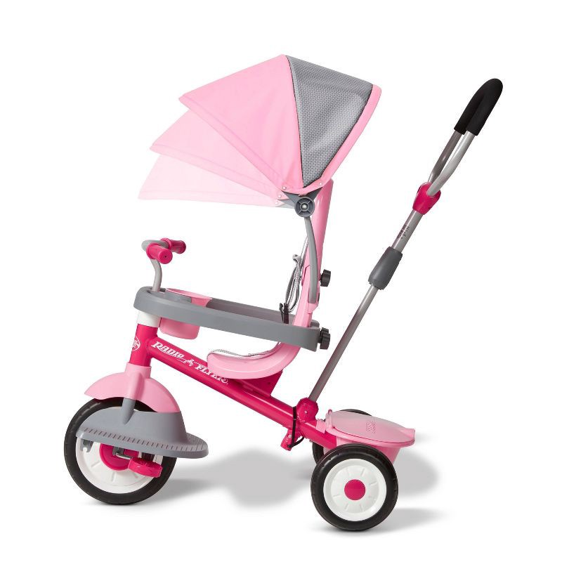 slide 4 of 25, Radio Flyer 4-in-1 Stroll 'N Trike - Pink: Steel Frame, Adjustable Seat, EVA Tires, 1 ct