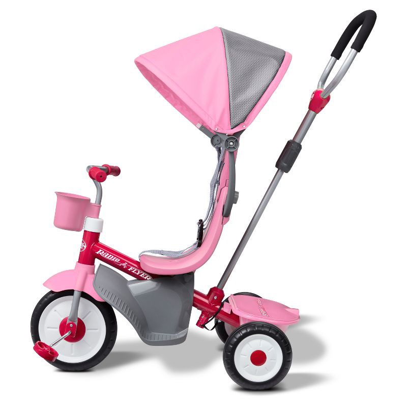 slide 24 of 25, Radio Flyer 4-in-1 Stroll 'N Trike - Pink: Steel Frame, Adjustable Seat, EVA Tires, 1 ct