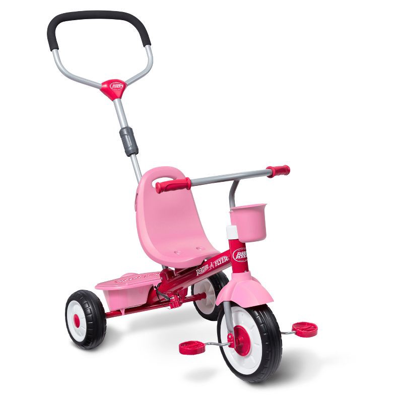 slide 25 of 25, Radio Flyer 4-in-1 Stroll 'N Trike - Pink: Steel Frame, Adjustable Seat, EVA Tires, 1 ct