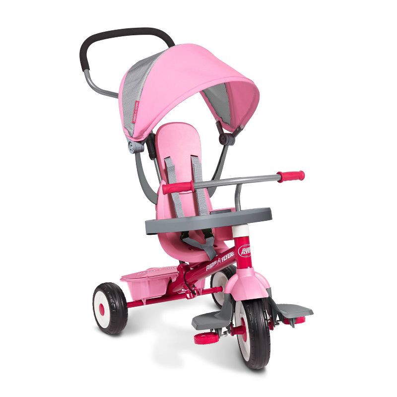 slide 1 of 25, Radio Flyer 4-in-1 Stroll 'N Trike - Pink: Steel Frame, Adjustable Seat, EVA Tires, 1 ct