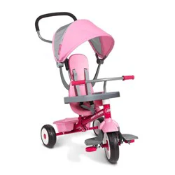 Radio Flyer 4-in-1 Stroll 'N Trike - Pink: Steel Frame, Adjustable Seat, EVA Tires
