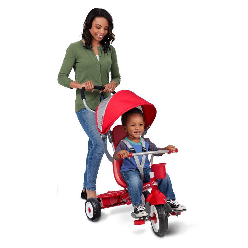 slide 16 of 30, Radio Flyer 4-in-1 Stroll 'N Trike - Red: Adjustable Seat, Steel Frame, Ages 1-5, 1 ct