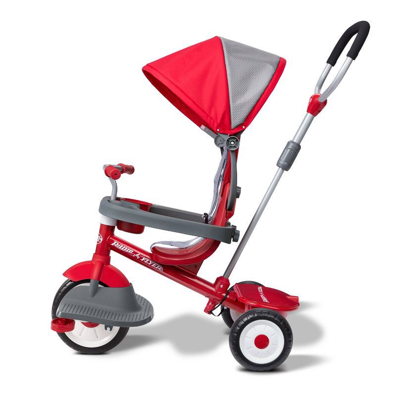 slide 20 of 30, Radio Flyer 4-in-1 Stroll 'N Trike - Red: Adjustable Seat, Steel Frame, Ages 1-5, 1 ct