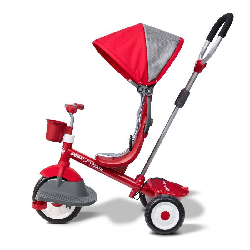 slide 21 of 30, Radio Flyer 4-in-1 Stroll 'N Trike - Red: Adjustable Seat, Steel Frame, Ages 1-5, 1 ct