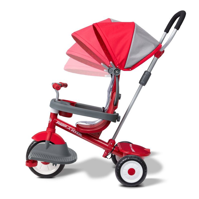 slide 4 of 30, Radio Flyer 4-in-1 Stroll 'N Trike - Red: Adjustable Seat, Steel Frame, Ages 1-5, 1 ct