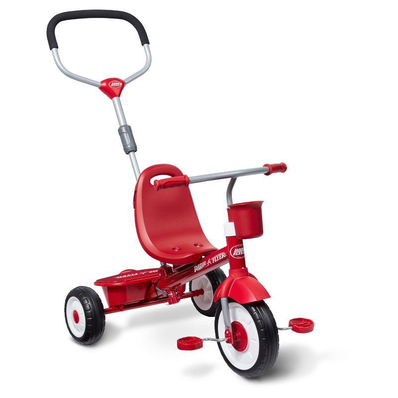 slide 25 of 30, Radio Flyer 4-in-1 Stroll 'N Trike - Red: Adjustable Seat, Steel Frame, Ages 1-5, 1 ct