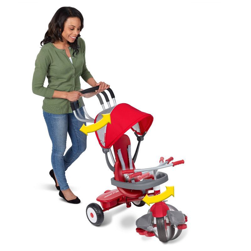 slide 9 of 30, Radio Flyer 4-in-1 Stroll 'N Trike - Red: Adjustable Seat, Steel Frame, Ages 1-5, 1 ct