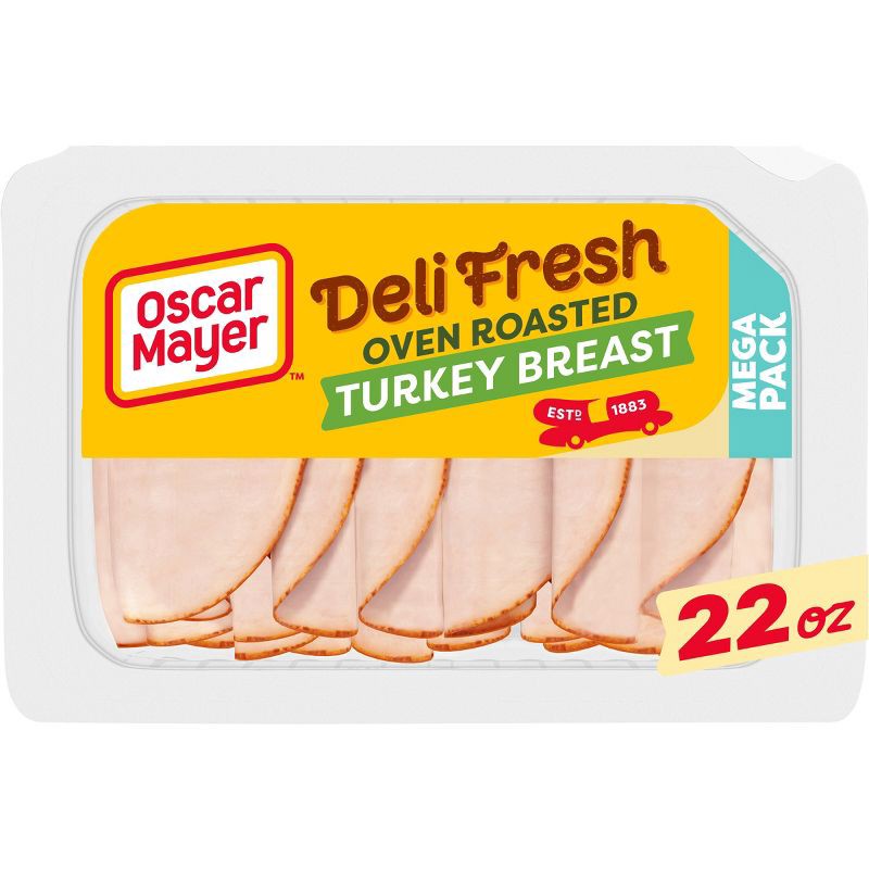 slide 1 of 9, Oscar Mayer Deli Fresh Oven Roasted Turkey Breast Sliced Lunch Meat Mega Pack - 22oz, 22 oz