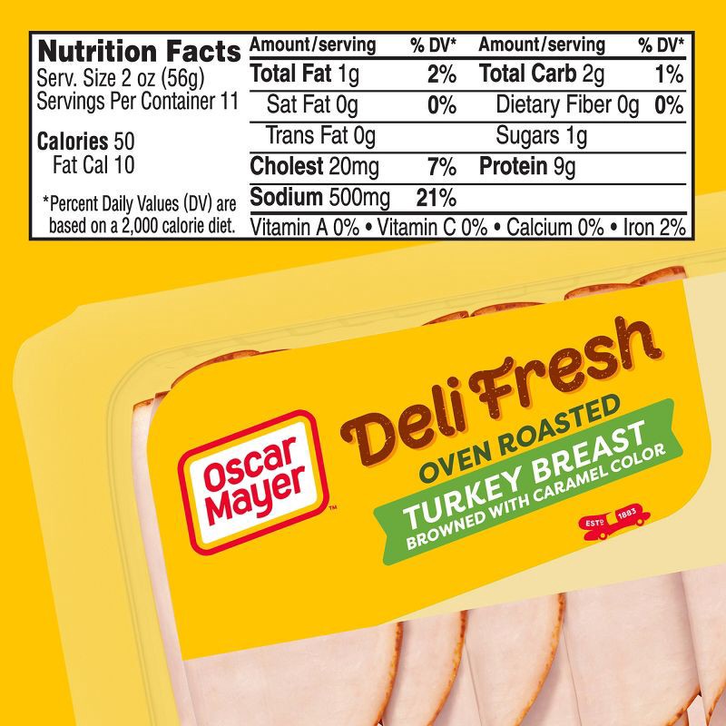 slide 7 of 9, Oscar Mayer Deli Fresh Oven Roasted Turkey Breast Sliced Lunch Meat Mega Pack - 22oz, 22 oz