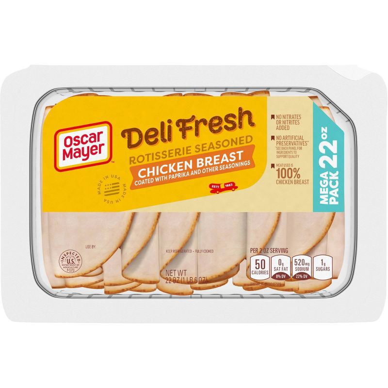 Oscar Mayer Deli Fresh Rotisserie Seasoned Chicken Breast Sliced Lunch ...