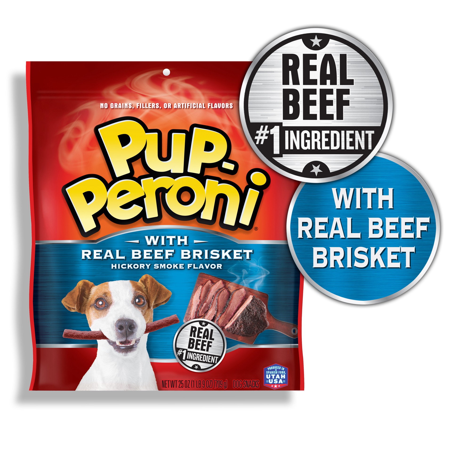 slide 2 of 6, Pup-Peroni Dog Treats with Real Beef Brisket, Hickory Smoke Flavor, 25-Ounce Bag, 25 oz