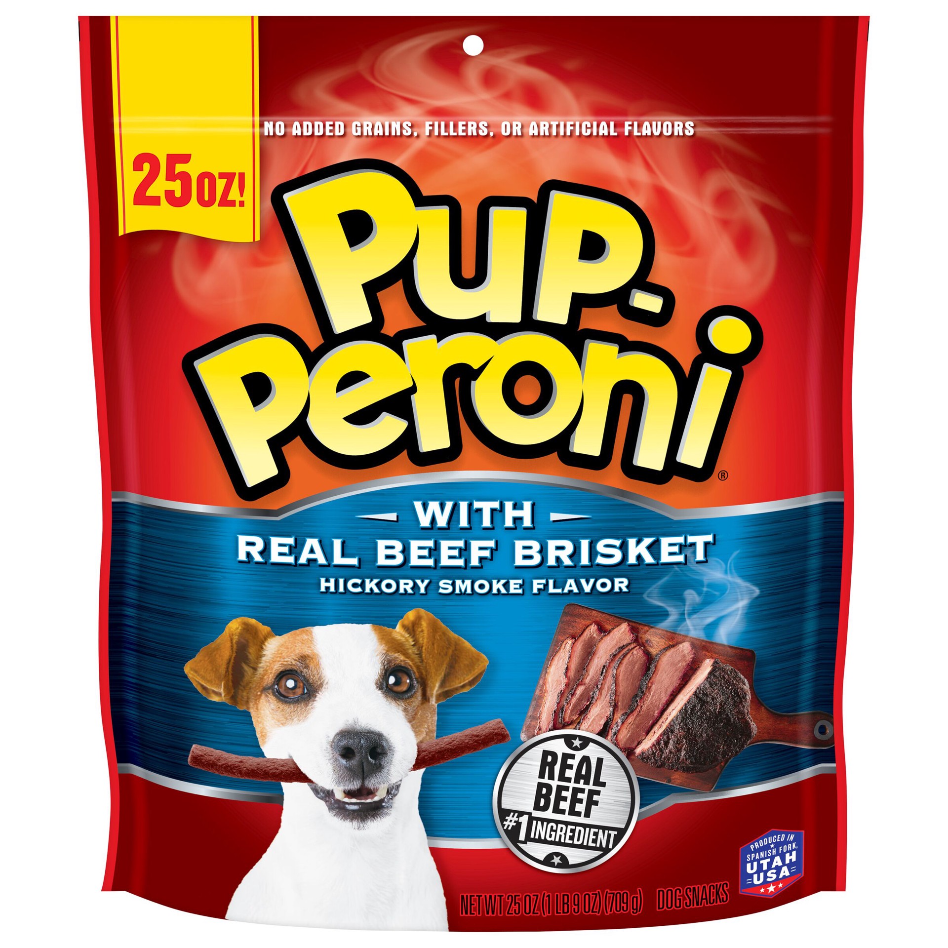 slide 1 of 6, Pup-Peroni Dog Treats with Real Beef Brisket, Hickory Smoke Flavor, 25-Ounce Bag, 25 oz