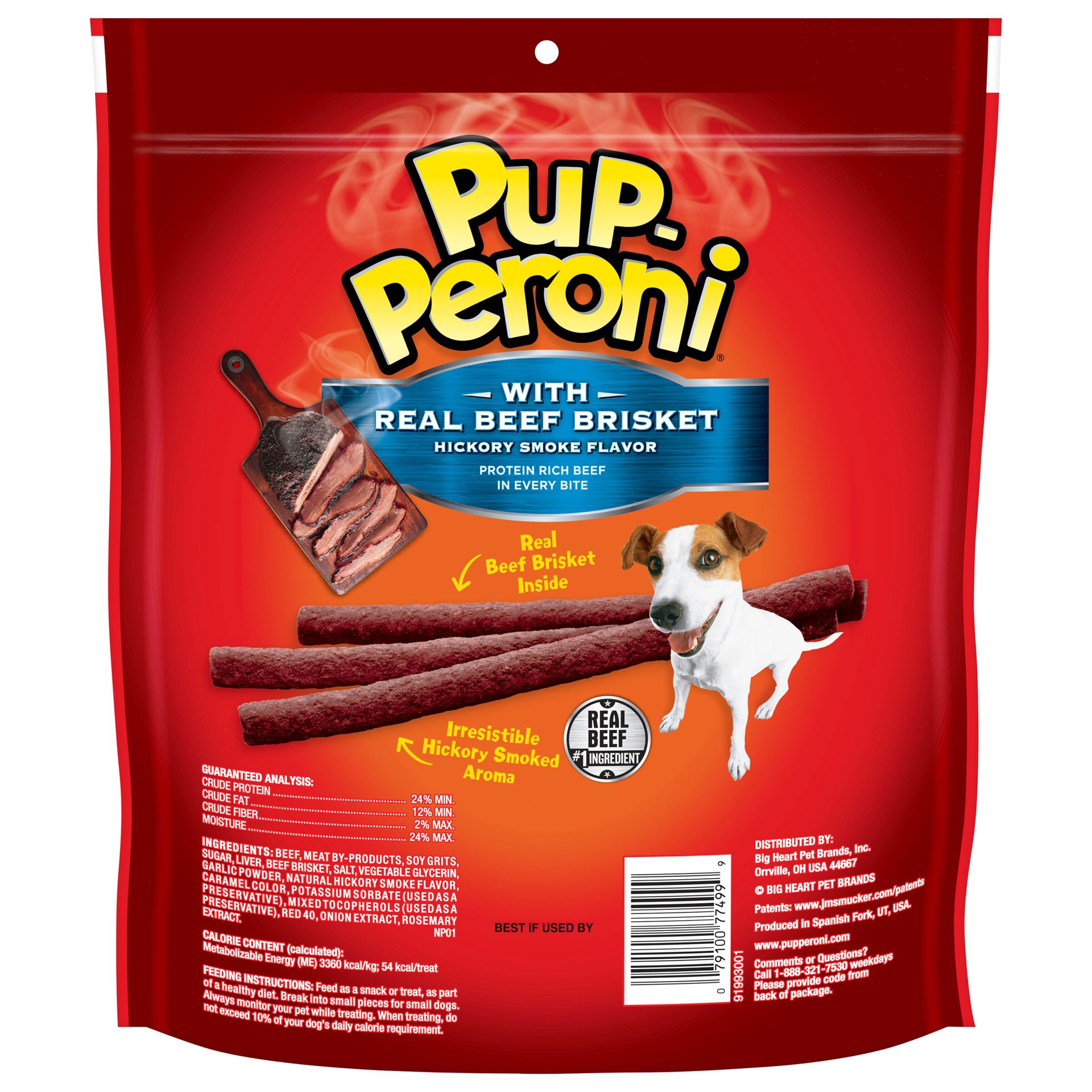 slide 6 of 6, Pup-Peroni Dog Treats with Real Beef Brisket, Hickory Smoke Flavor, 25-Ounce Bag, 25 oz