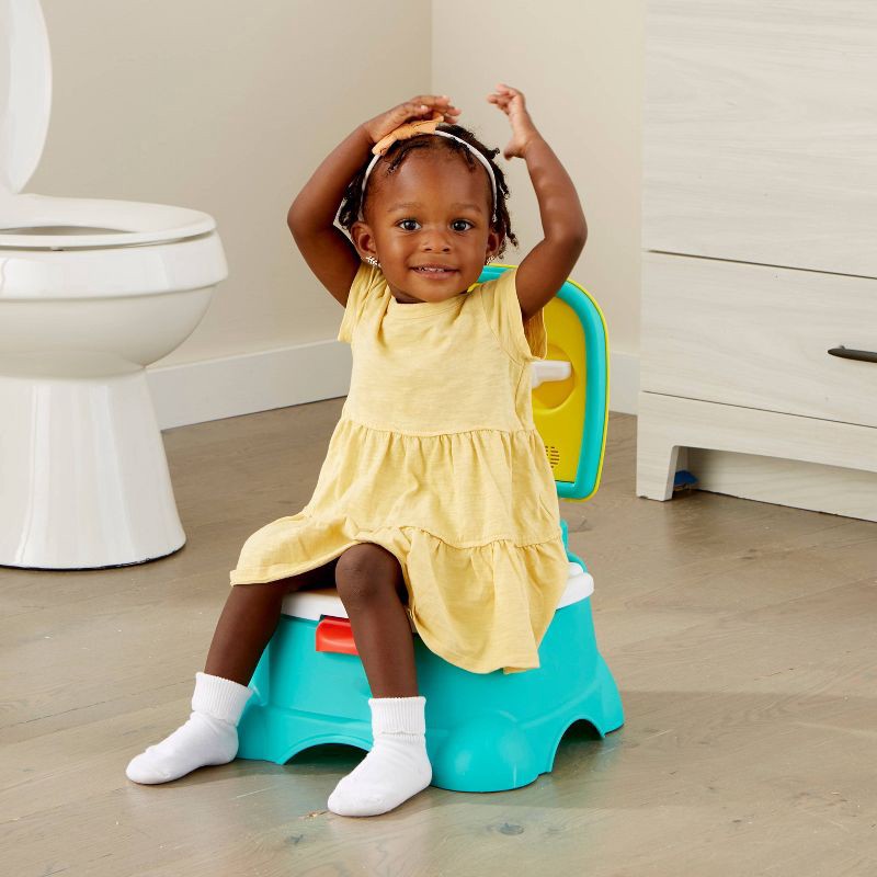 slide 4 of 15, Sesame Street 3-in-1 Potty Chair, Step Stool and Toilet Training Seat - Elmo Hooray!, 1 ct