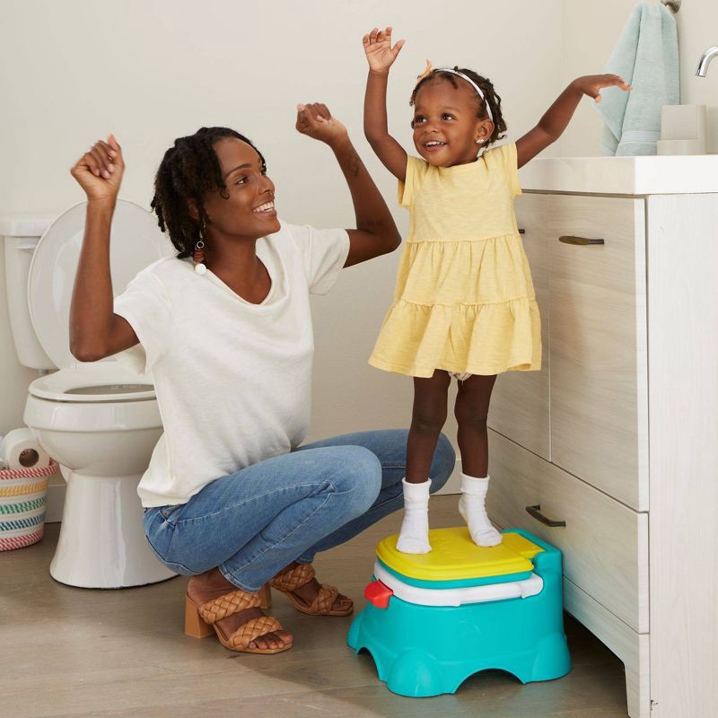 slide 5 of 15, Sesame Street 3-in-1 Potty Chair, Step Stool and Toilet Training Seat - Elmo Hooray!, 1 ct