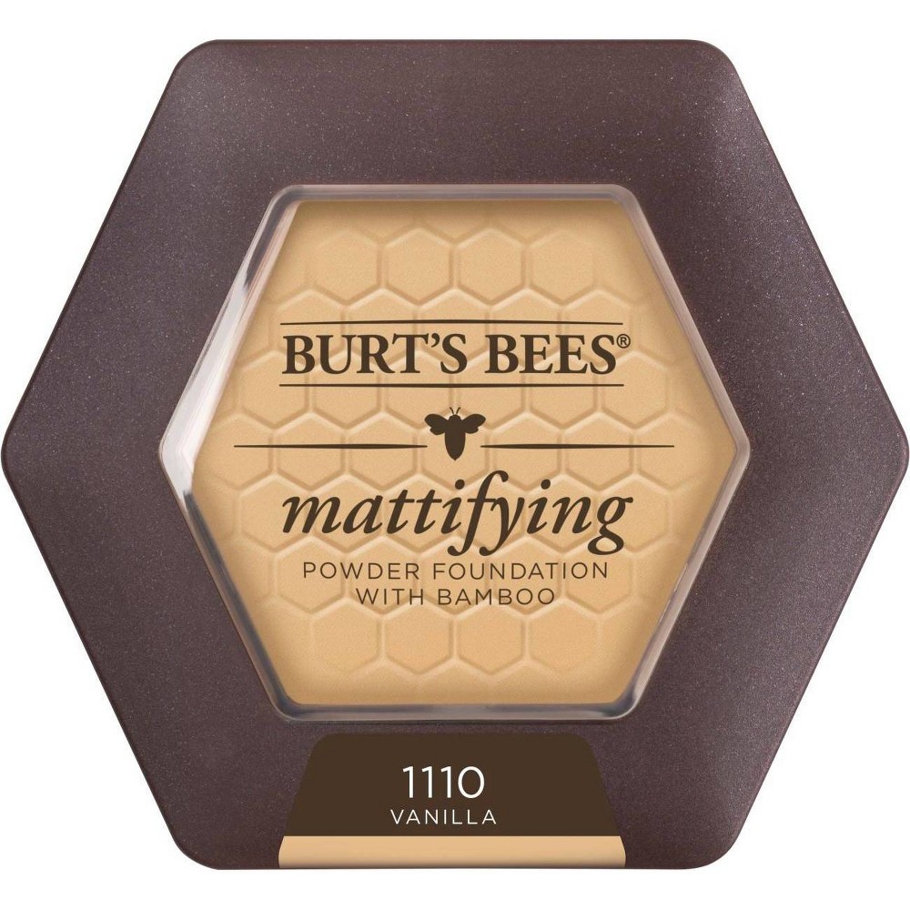 slide 5 of 9, Burt's Bees 100% Natural Mattifying Pressed Powder Foundation - 1110 Vanilla - 0.3oz, 0.3 oz