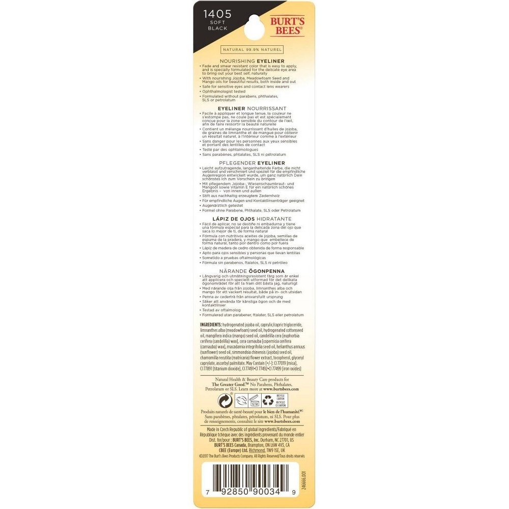 slide 7 of 7, Burt's Bees Nourishing Eyeliner - Soft Black - 0.04oz, 0.04 oz