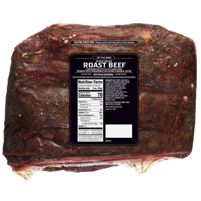 slide 2 of 3, Kretschmar Off the Bone Black Angus Roast Beef - Deli Fresh Sliced - price per lb, per lb