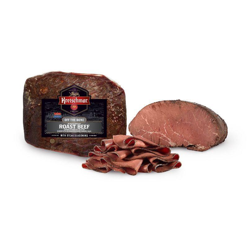 slide 3 of 3, Kretschmar Off the Bone Black Angus Roast Beef - Deli Fresh Sliced - price per lb, per lb