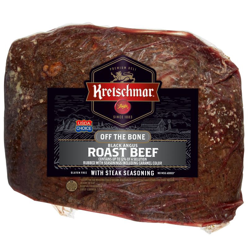 slide 1 of 3, Kretschmar Off the Bone Black Angus Roast Beef - Deli Fresh Sliced - price per lb, per lb