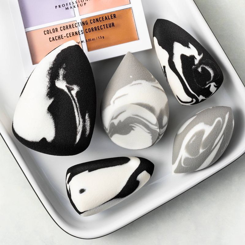 slide 3 of 3, Sonia Kashuk™ Multisize Latex-Free Makeup Blender Sponge - Marble - 5pk, 5 ct