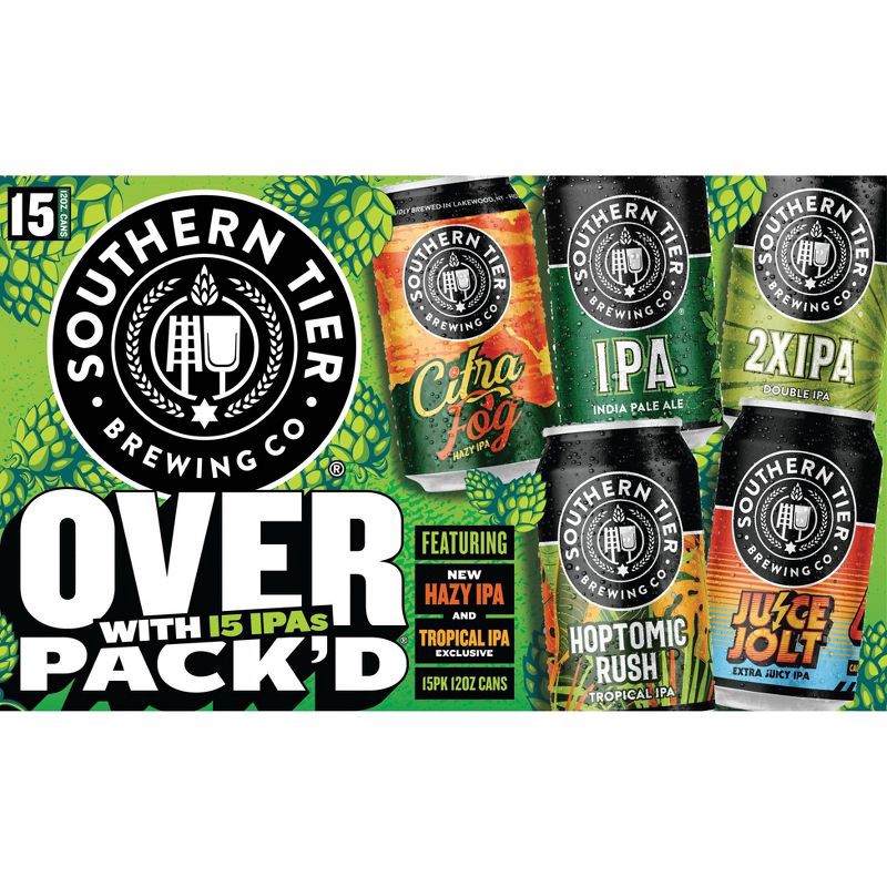 slide 2 of 5, Southern Tier Brewing Company Southern Tier Overpack'd Beer Variety Pack - 15pk/12 fl oz Cans, 15 ct; 12 fl oz