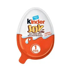 Kinder Joy Sweet Cream Topped with Cocoa Wafer Bites Milk Chocolate Treat + Toy Candy - 0.7oz