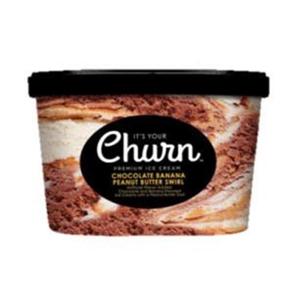 slide 1 of 1, It's Your Churn Chocolate Banana Peanut Butter Swirl Chocolate And Banana Flavored Premium Ice Creams With A Peanut Butter Swirl, 1.5 qt