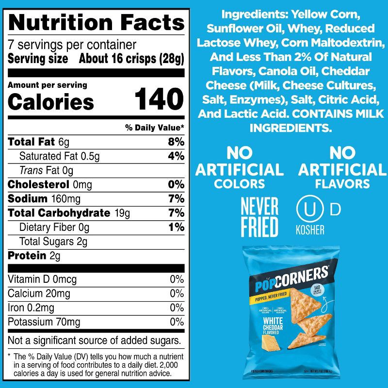 slide 3 of 7, Popcorners White Cheddar Sharing Size - 7oz, 7 oz