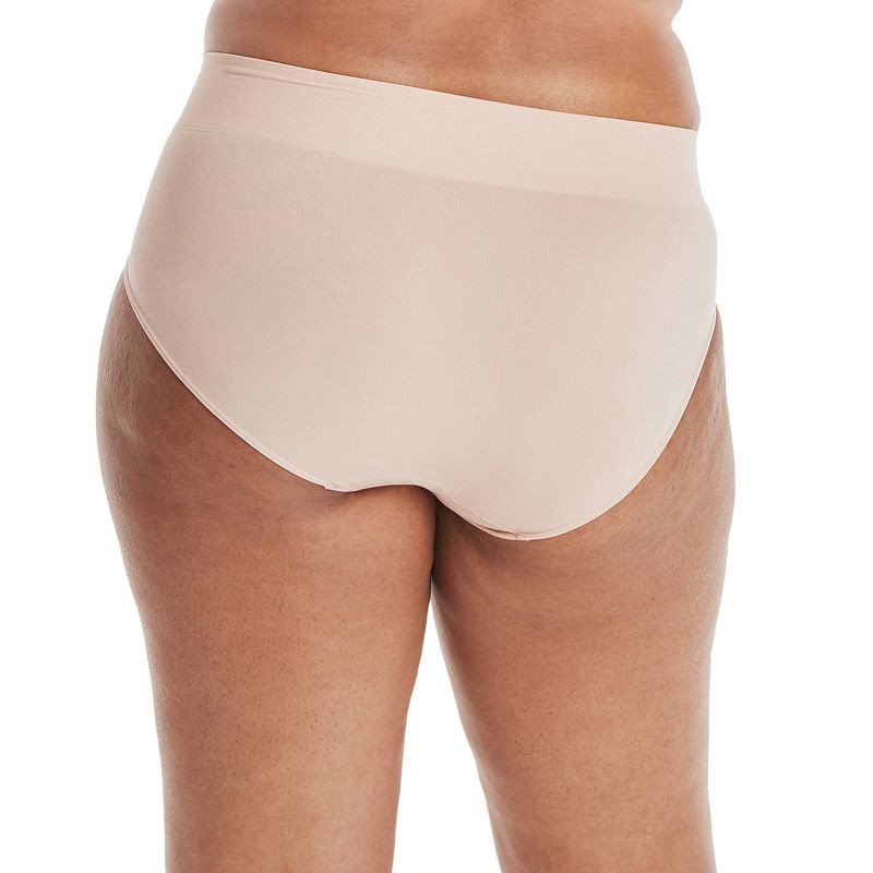 slide 5 of 6, Hanes Premium Women's 3pk Smoothing Seamless Briefs Underwear - Basic Pack Beige/Light Brown/Black 5: Mid Rise Knit, 3 ct