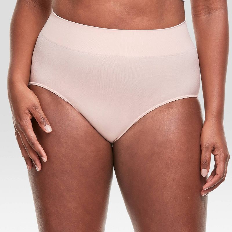 slide 3 of 5, Hanes Premium Women's 3pk Smoothing Seamless Briefs Underwear - Basic Pack Beige/Light Brown/Black 9, 3 ct