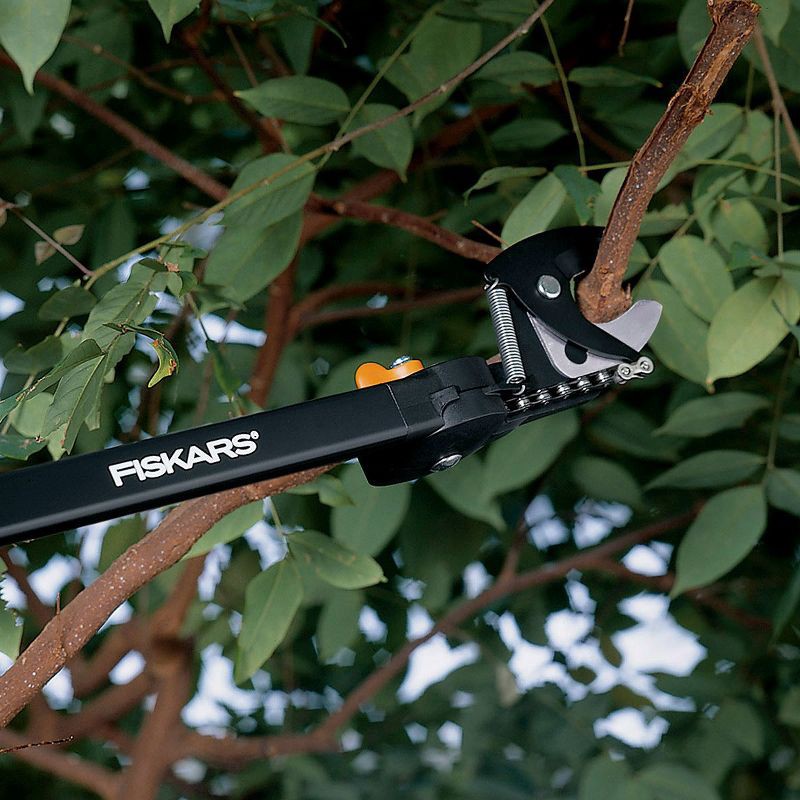 slide 5 of 5, Fiskars 5' Pruning Stik Tree Pruner: Extendable, Handheld Garden Shears, 61.75" Height, 2" Blade Width, 1 ct