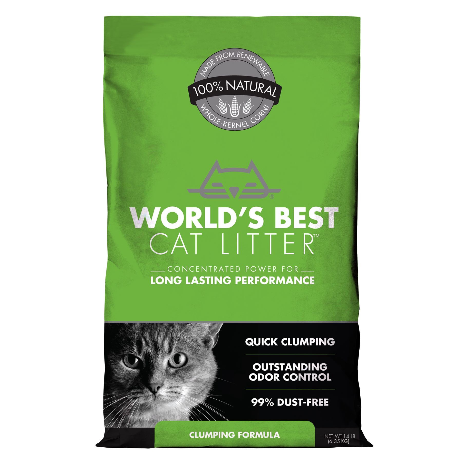 slide 1 of 1, World's Best Cat Litter Clumping Formula, 14 lb