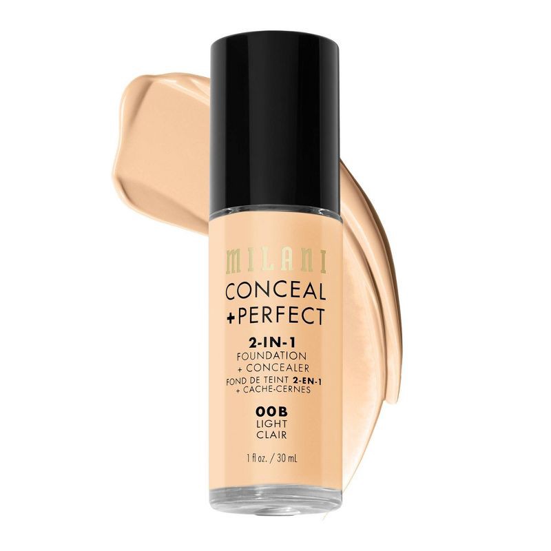 slide 1 of 6, Milani Conceal + Perfect 2-in-1 Foundation + Concealer - 00B Light - 1 fl oz, 1 fl oz