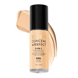 Milani Conceal + Perfect 2-in-1 Foundation + Concealer - 00B Light - 1 fl oz: Paraben-Free, Sulfate-Free, Normal/Combination Skin