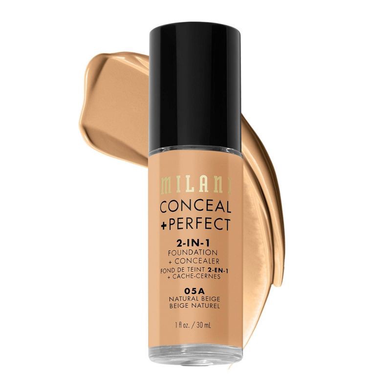 slide 1 of 6, Milani Conceal + Perfect 2-in-1 Foundation + Concealer - 05A Natural Beige - 1 fl oz, 1 fl oz