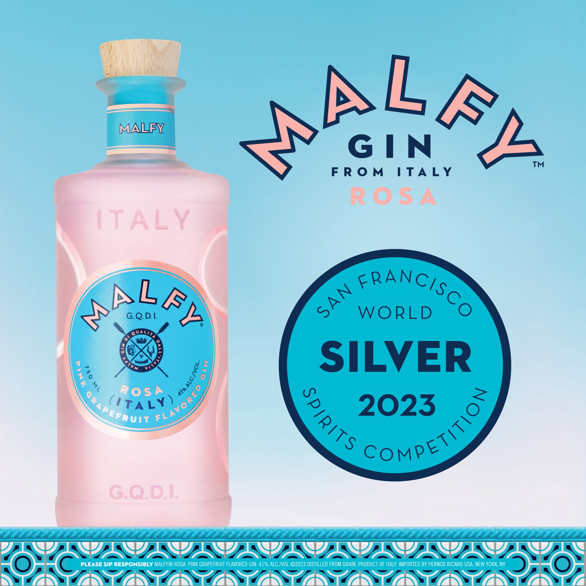 Malfy Gin Rosa With Pink Grapefruit Italy 750ml